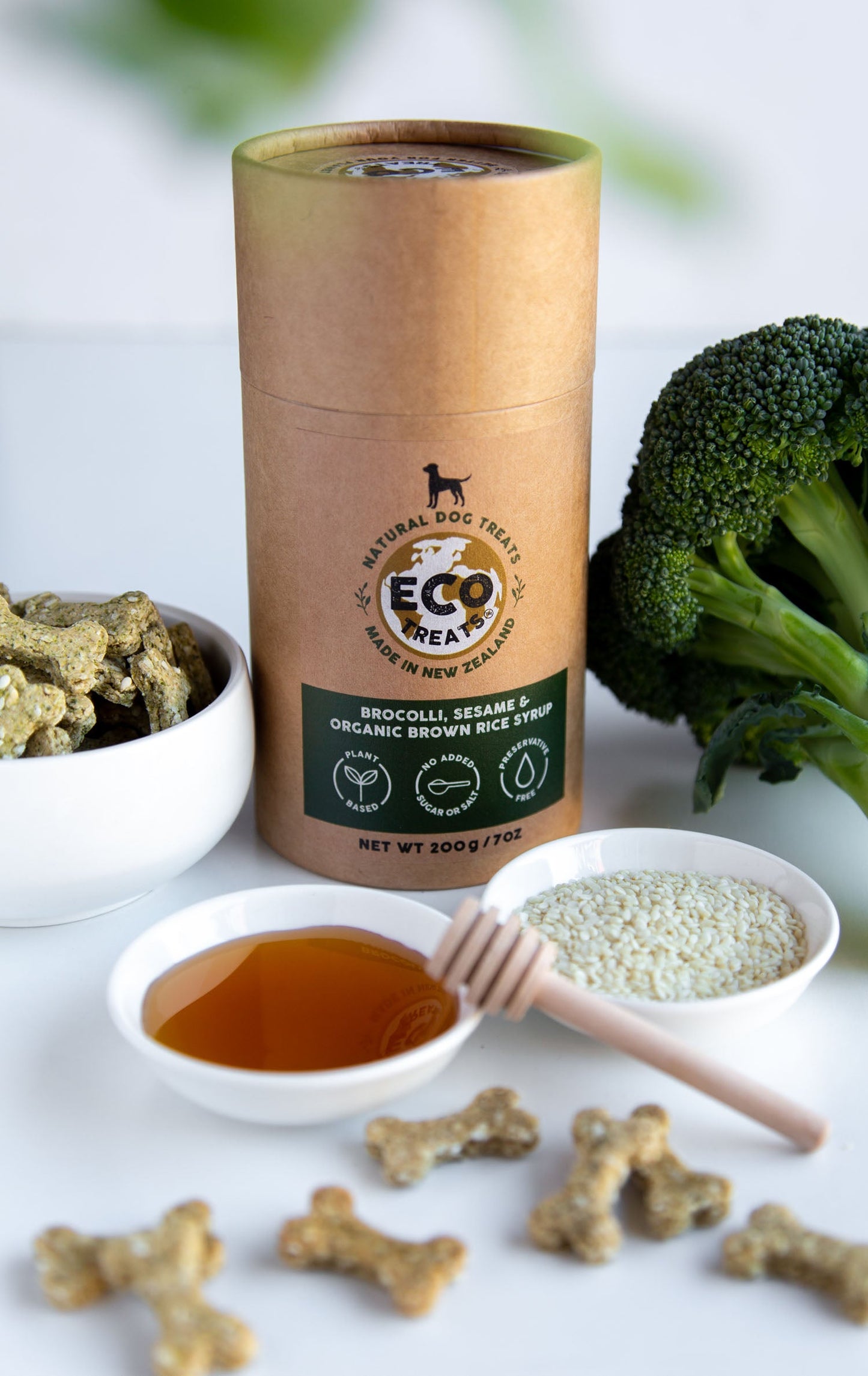 ECO TREATS® Christmas Dog Treats - Broccoli, Sesame & Organic Brown Rice Syrup